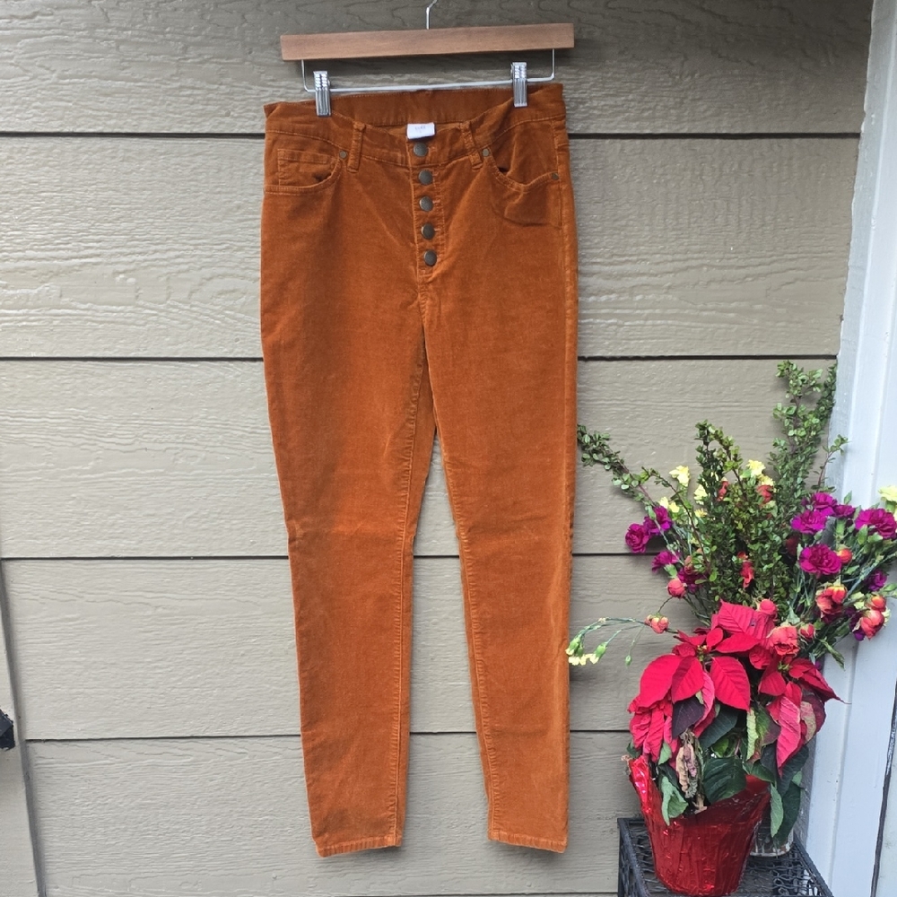 Cabi 3927 Burnt Orange Corduroy Button Front Pants 8